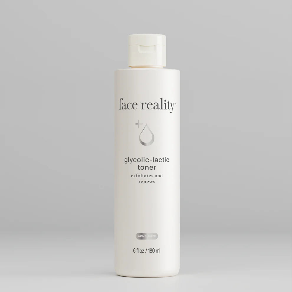 Face Reality Glycolic Toner in Bottle - exfoliates and renews acne skin