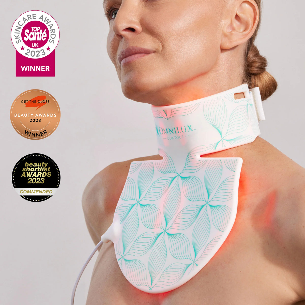 Omnilux Contour Neck &amp; Décolleté red light therapy device